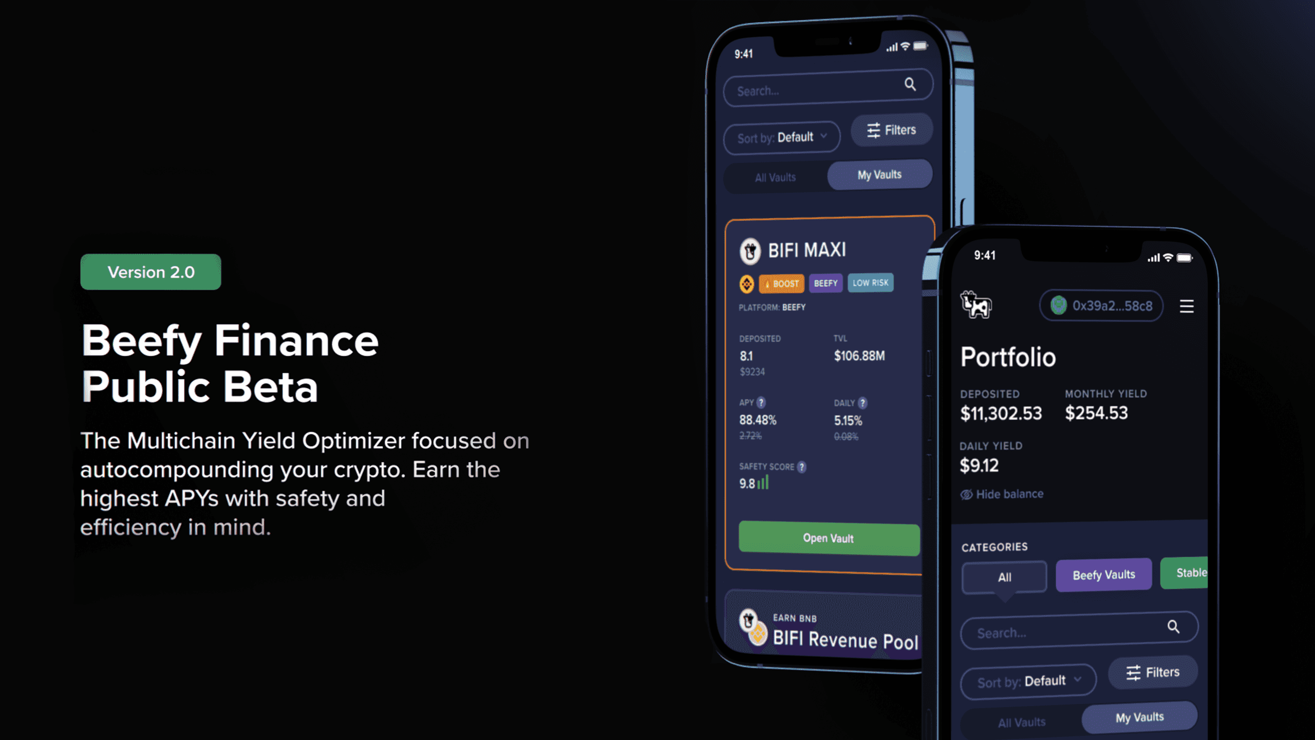 Beefy Finance vaults and supported chains overview