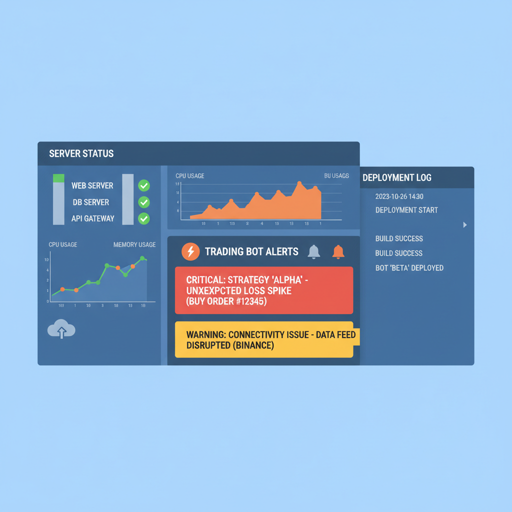 server deployment dashboard monitoring trading bot alerts